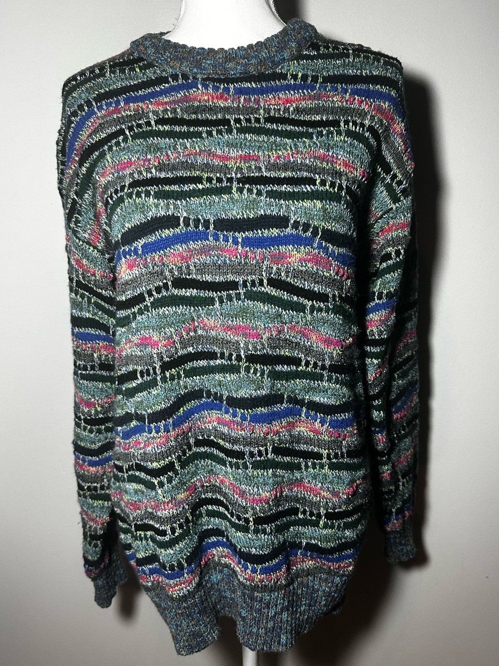Zara Multicolor Geometric Crewneck Sweater